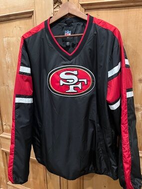 NFL San Francisco 49ers Black & Red Pullover with Team Crest